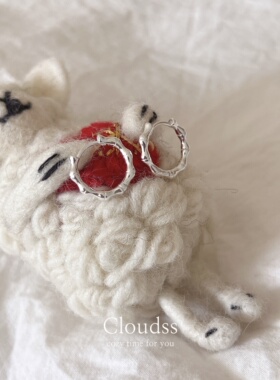 Cloudss「竹涧」S925纯银耳扣冷淡风简约百搭通勤耳饰