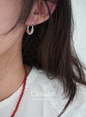 Cloudss「银绕」超重工高级冷性风气质通体s925纯银韩版线圈耳环