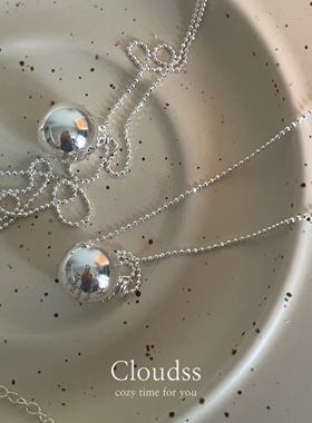 Cloudss「十二星座」ins风通体s925银圆球长款毛衣项链