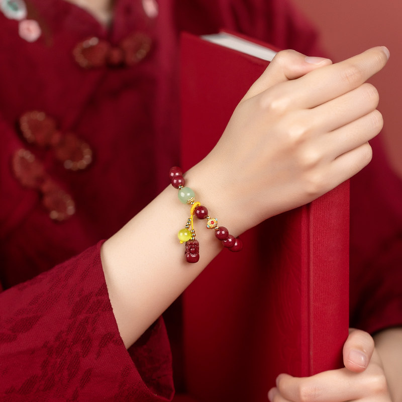 正品朱砂天然和田玉貔貅多宝手串马年护身转运珠女礼物男士手链,淘宝优惠券,粉丝福利购,淘宝优惠卷
