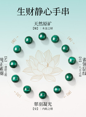 天然孔雀石手串转运招财手链