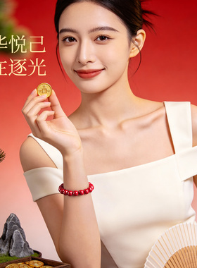 高含量朱砂手串赠国检证书