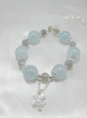 天然石水晶手链淡水可拉伸紫锂辉