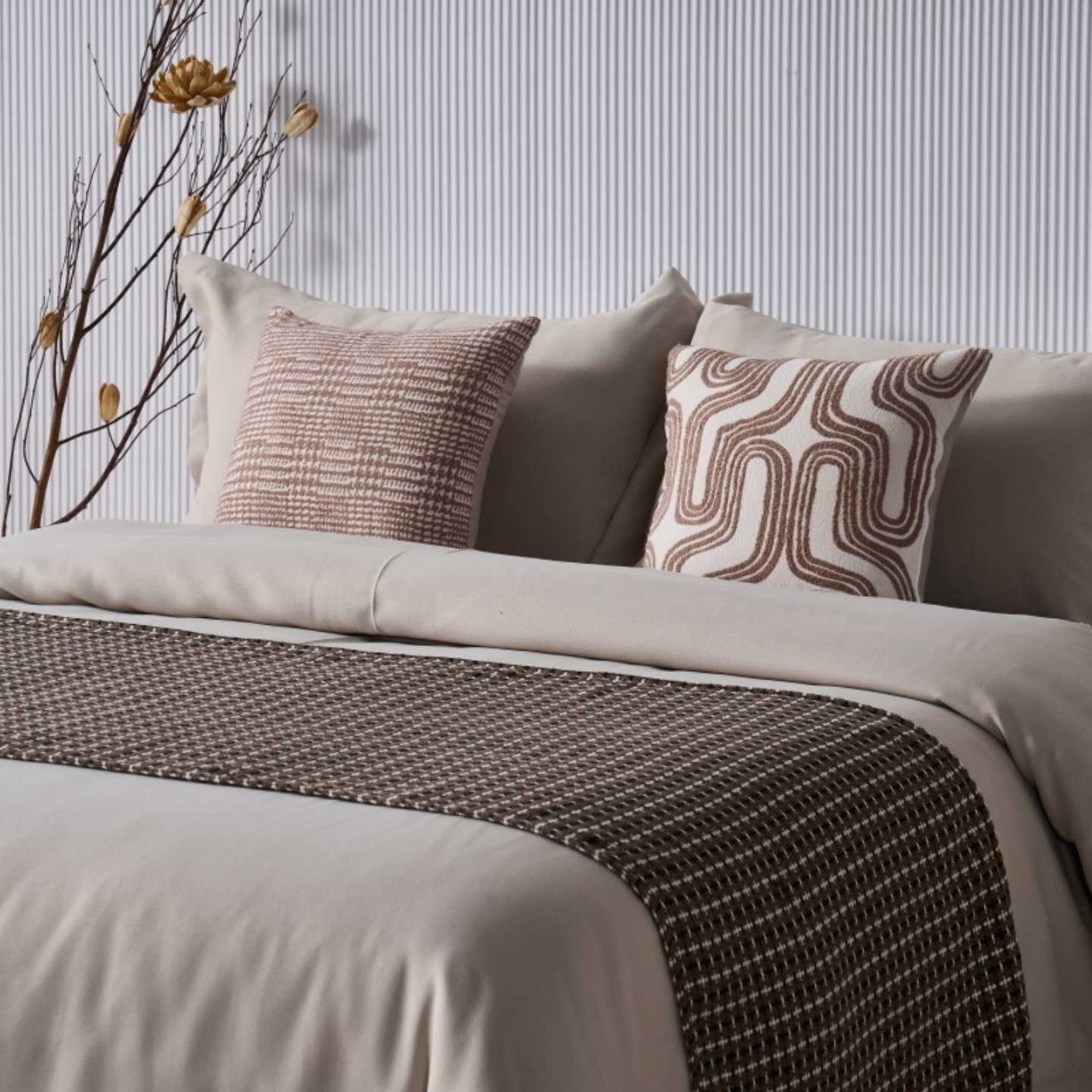 展厅样板间 家具配套床品 轻奢意式侘寂风 高端软装床品多件套 咖,淘宝优惠券,粉丝福利购,淘宝优惠卷