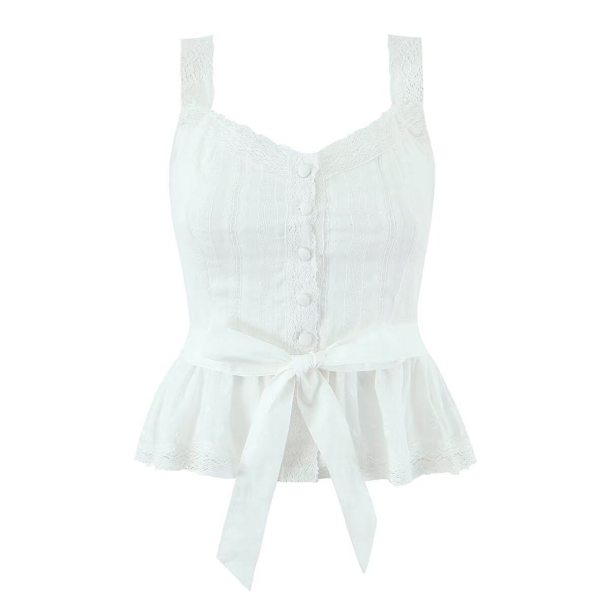 辣妹纯欲风少女蕾丝收腰V领吊带背心蓬蓬短裙半身裙两件套装女夏,淘宝优惠券,粉丝福利购,淘宝优惠卷