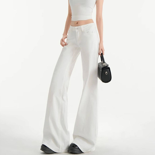 White bootcut jeans for women, slim fit and flared pants