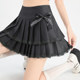 2025 new French ballet style bow skirt for women with summer high waist A-line slimming cake fluffy pleated skirt