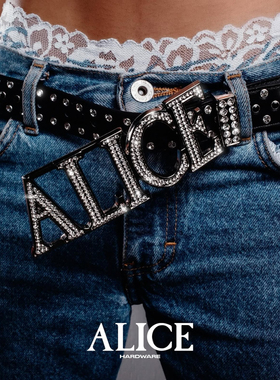 Alice Hollywood Belt 旋转logo十字水钻腰带