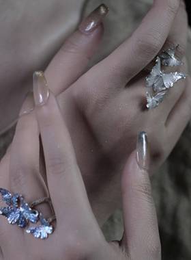 克鲁兹蝴蝶戒指手工珐琅蝴蝶环绕开环