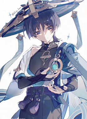流浪者风系散兵原创设计同人耳环 周边耳钉 二次元耳夹饰品