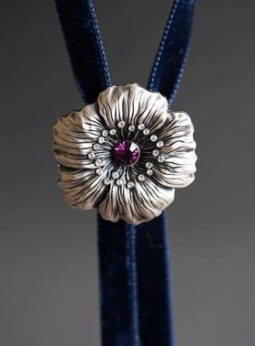 2025《虞美人》设计花朵波洛领带bolo tie休闲项饰潮牌项链