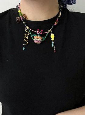 2025猫咪系列 花式串珠原创设计小众项链女配饰立体锁骨链毛衣链2