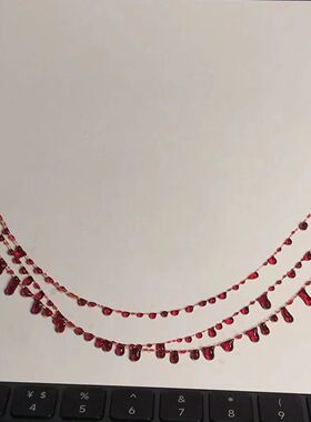 超酷!复古哥特手工血滴项链手链choker锁骨链纯欲鱼线项链