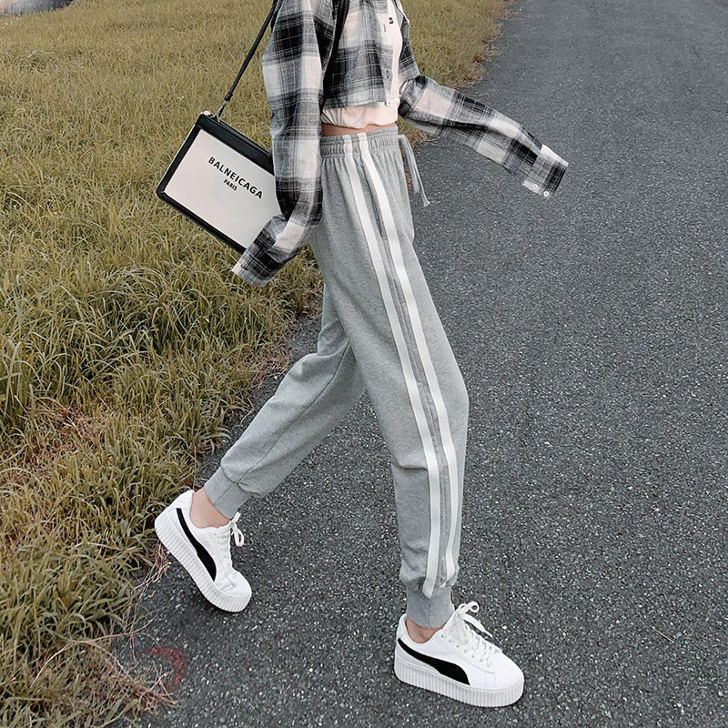 束脚2020年新款秋季宽松灰色潮卫裤 伊索芙休闲裤