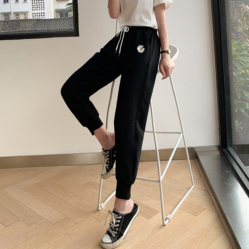 灰色夏季2020新款休闲宽松束脚卫裤 伊索芙休闲裤