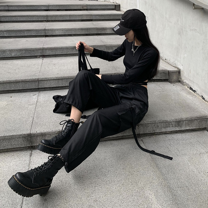 法式工装裤女宽松bf春装帅气2020 伊索芙休闲裤