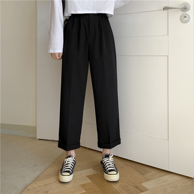 灰色西装裤春秋高腰垂感休闲小西裤 伊索芙休闲裤