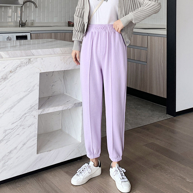 2020秋季新款高腰显瘦束脚运动裤 伊索芙休闲裤