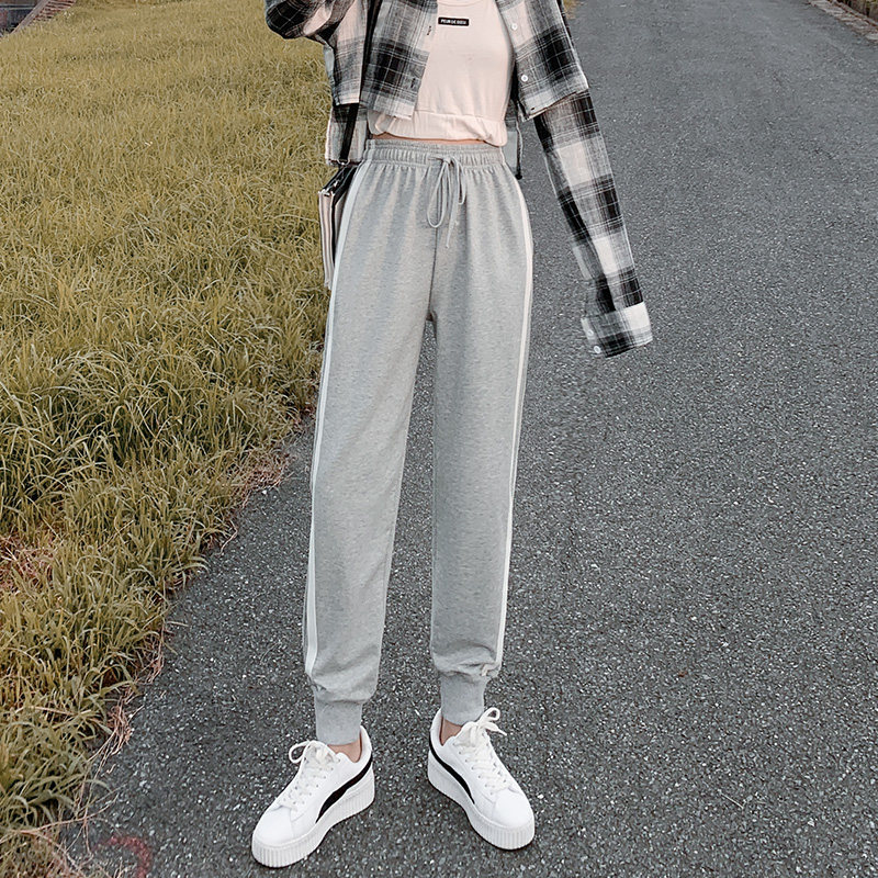 束脚2020年新款秋季宽松灰色潮卫裤 伊索芙休闲裤