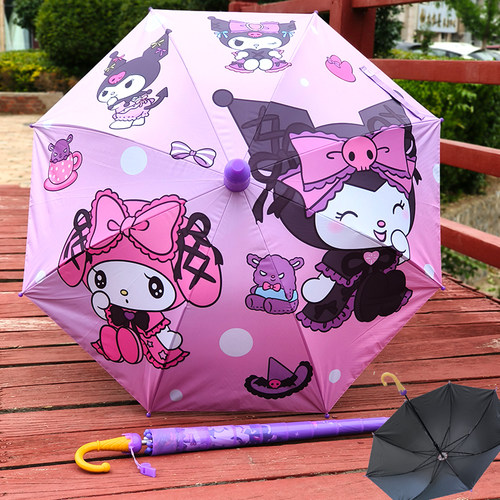 儿童雨伞朱迪尼克卡通长柄雨伞儿童晴雨两用黑胶防晒伞防风小学生 - 图3
