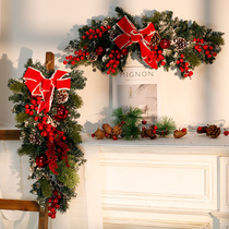 Christmas tree inverted hanging tree Christmas decorations Christmas decorations Christmas decorations Horn Vine wall hanging door hanging suit Scene arrangement