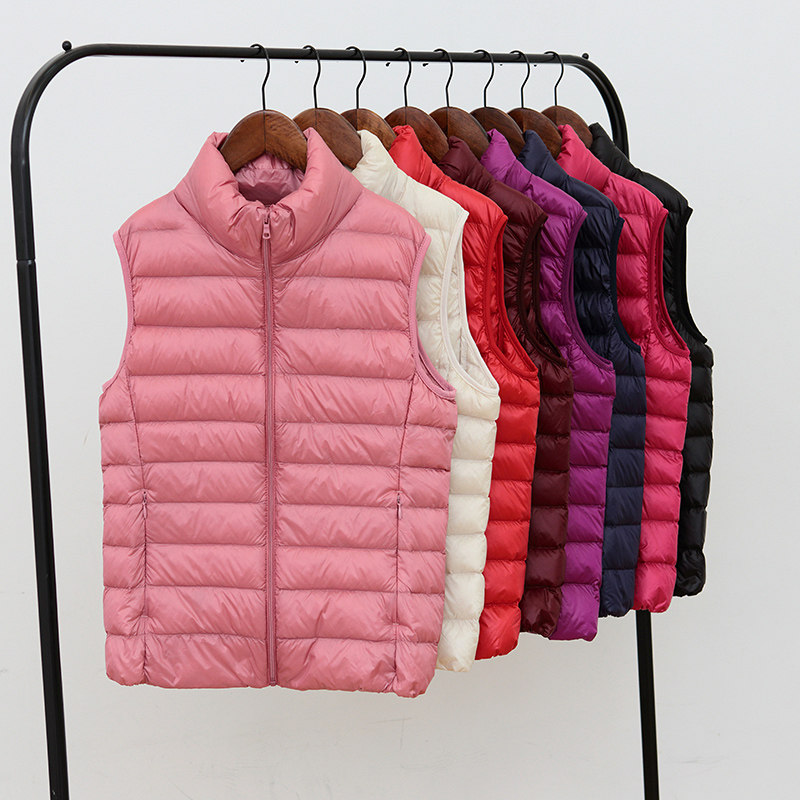 蝶绫妈妈装羽绒轻薄短款大码马甲 蝶绫马夹