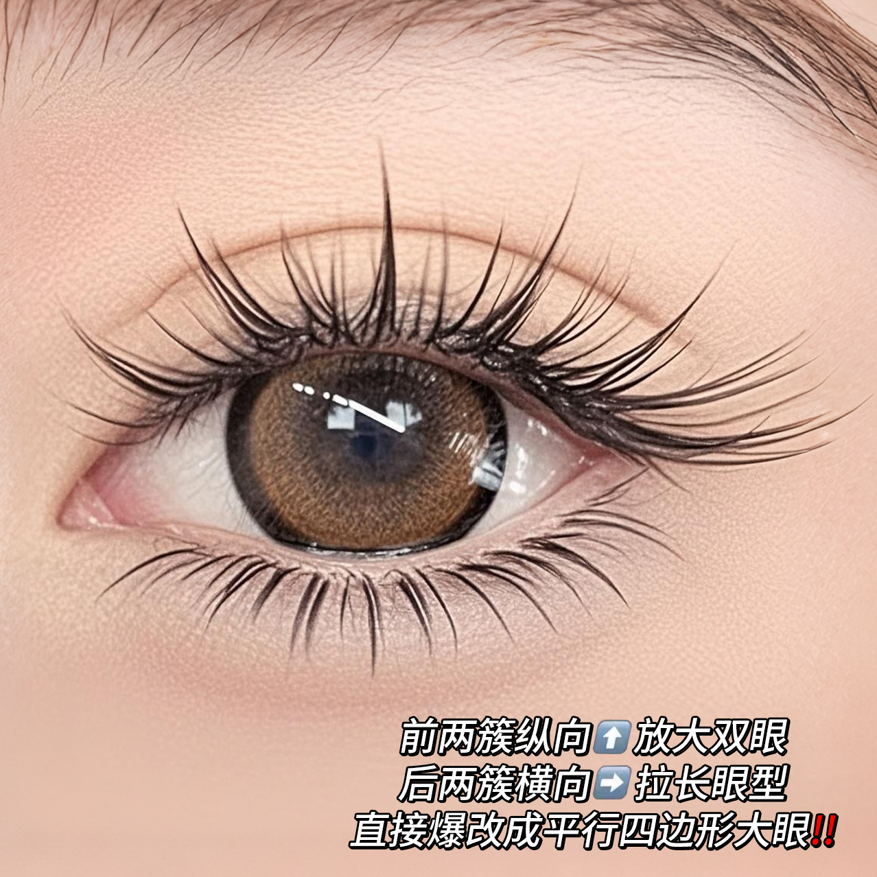新品免胶假睫毛狐系婴儿弯新手卷翘凌乱感浓密超自然假睫毛分段式 - 图2