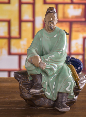 摆件四圣王羲之陆羽杜甫书院