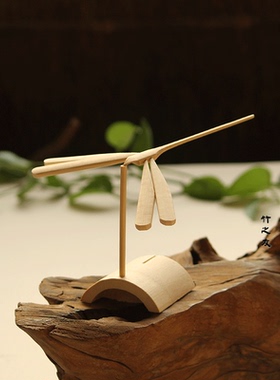 竹制品摆件竹蜻蜓怀旧竹摆件玩具