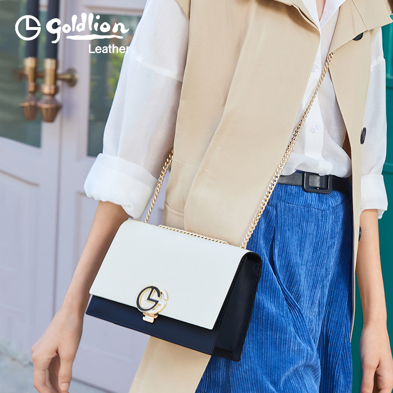 金利来女包2026新款真皮单肩包时尚百搭牛皮斜挎包简约链条小方包,淘宝优惠券,粉丝福利购,淘宝优惠卷