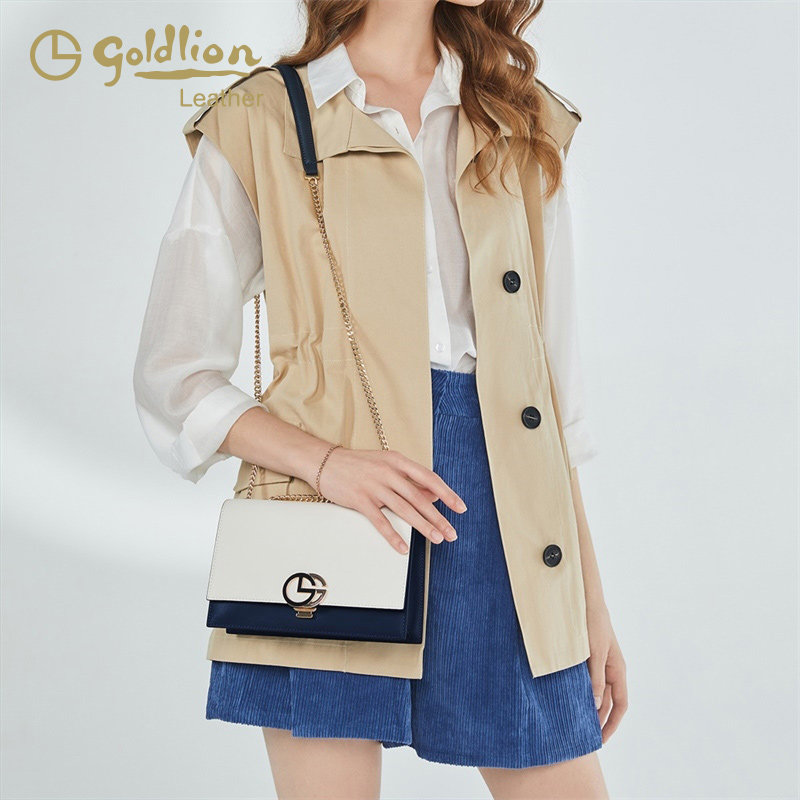 金利来女包2026新款真皮单肩包时尚百搭牛皮斜挎包简约链条小方包,淘宝优惠券,粉丝福利购,淘宝优惠卷