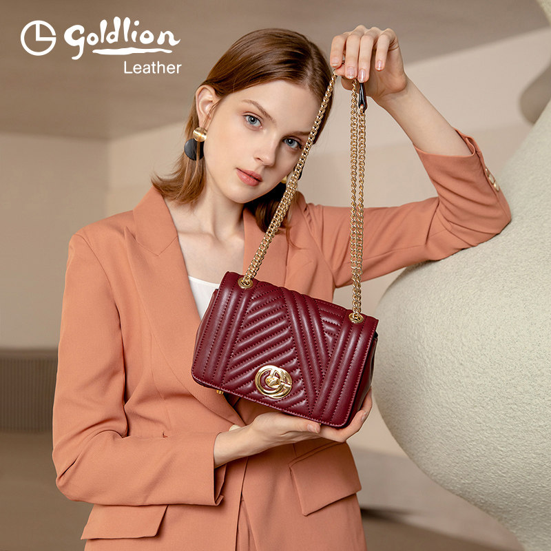 金利来2020新款单肩斜挎链条包包 金利来女包女士包袋