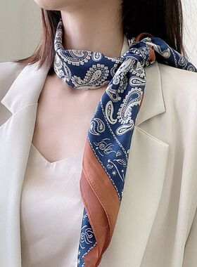 小方巾丝巾女2026新款春夏季围巾薄款系脖高级感搭配颈饰领巾发带
