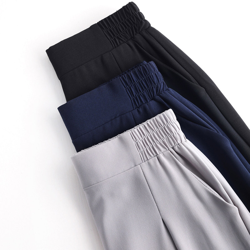 冰丝高腰垂感2022新款夏季雪纺裙裤 韩多彩休闲裤