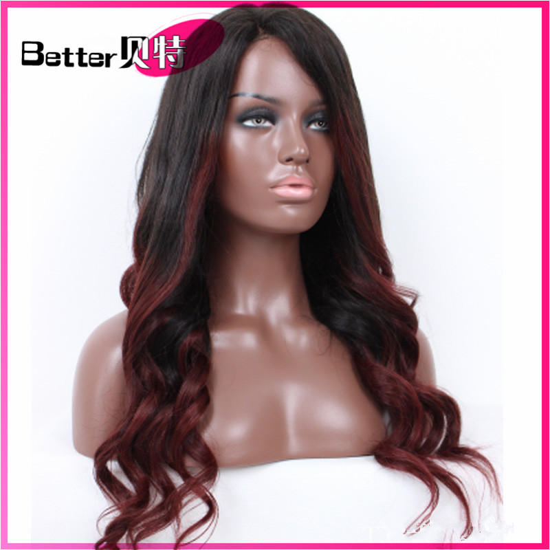 8A 130% body wave ombre Virgin Human Hair Lace Front Wig-图3