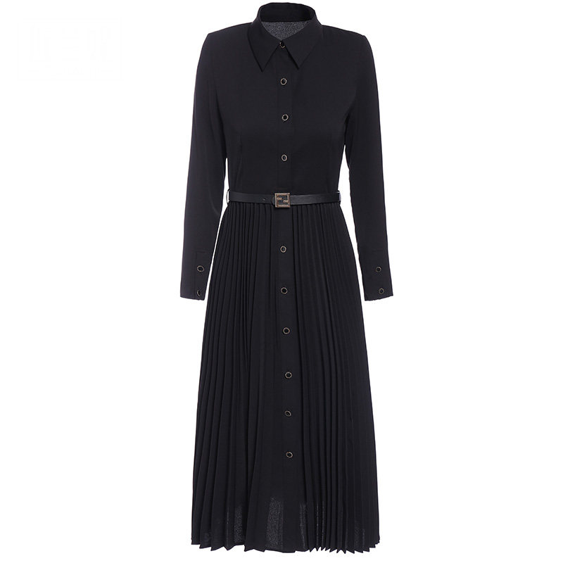 名媛气质长袖春秋收腰女神范连衣裙 佐兰妮连衣裙