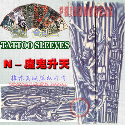 高品质越狱纹身袖套 迈克尔米帅tattoo防晒天使魔鬼骑行臂套特卖 - 图1