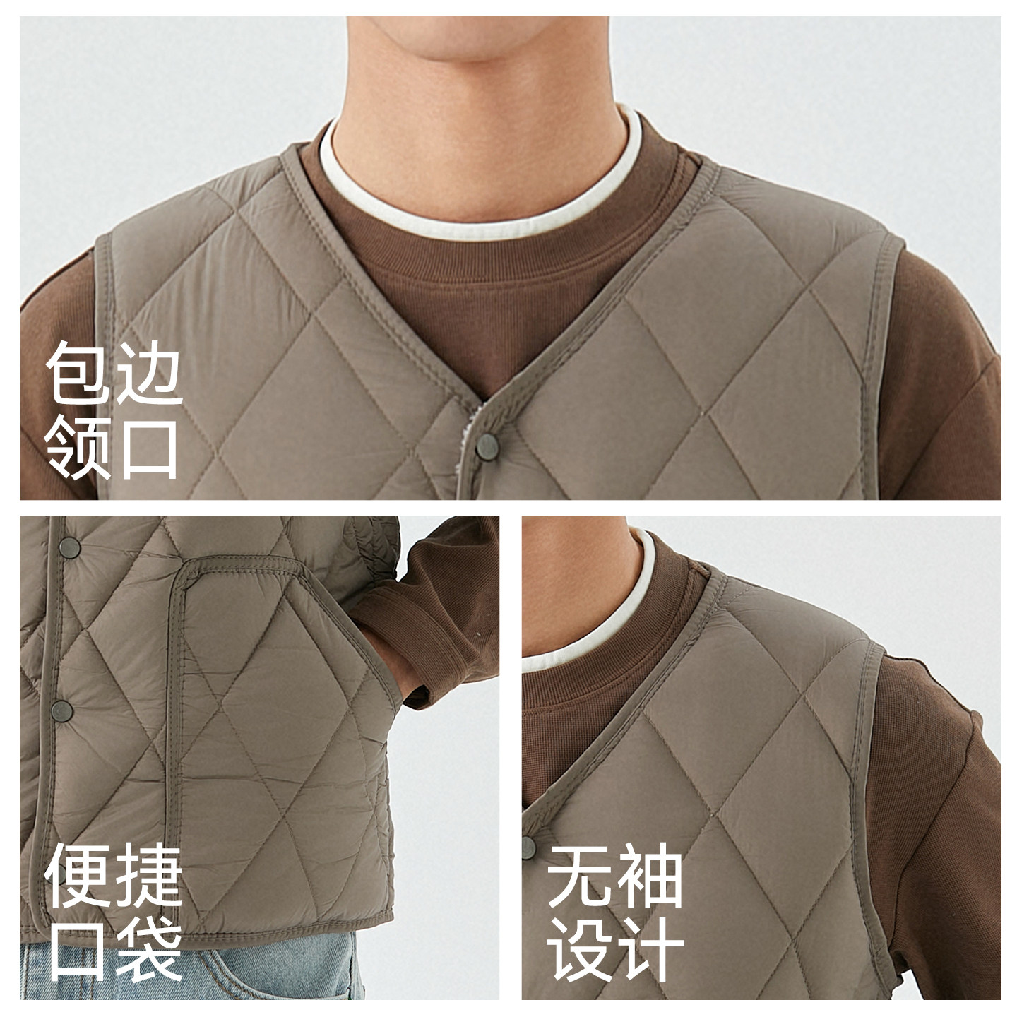 羽绒棉男马甲青年修身加绒加厚秋冬坎肩中老年薄内穿无袖保暖背心,淘宝优惠券,粉丝福利购,淘宝优惠卷