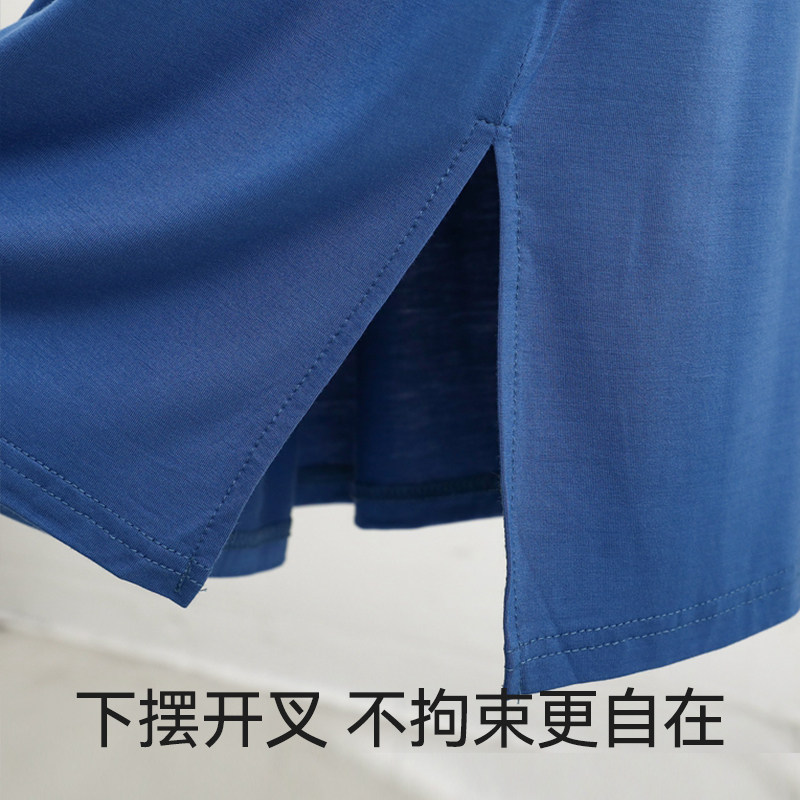 莫代尔男士宽松睡袍长款睡裙薄款加肥大码长袖连体睡衣浴袍家居服,淘宝优惠券,粉丝福利购,淘宝优惠卷