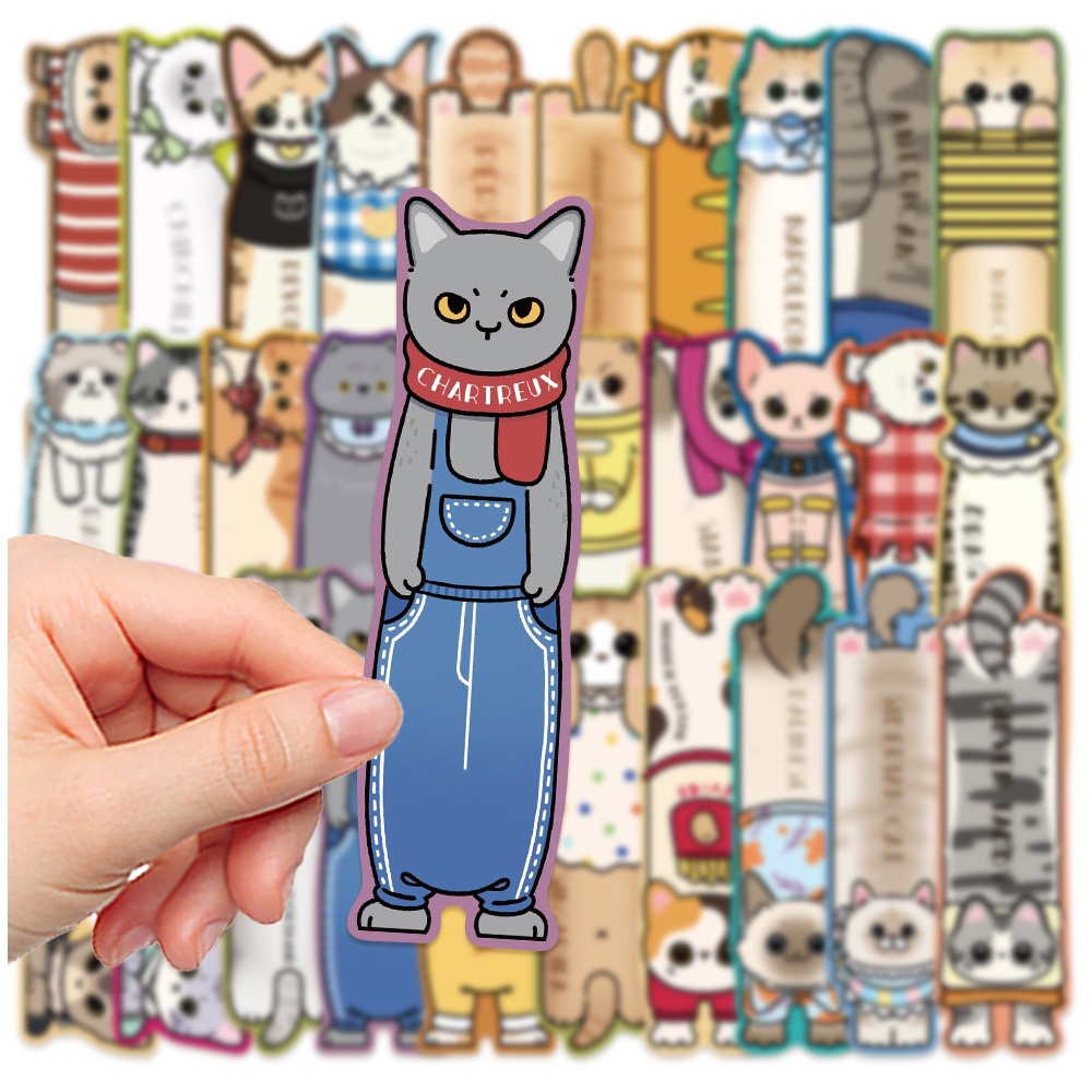 书签30张猫猫卡通动漫阅读装饰书籍标注手帐可爱学生笔记本奖礼物 - 图2