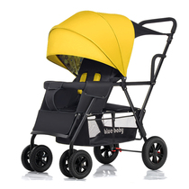 Baby twin cart can be detached back seat 0-7 year old size baby Two-tire double cart light folding can lie down