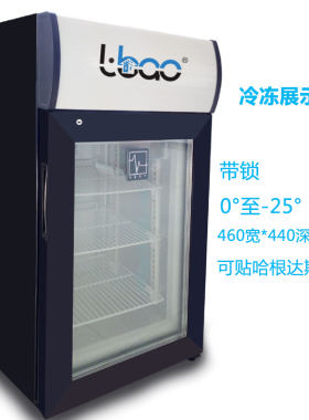 立式玻璃门冷冻小冰柜冰激凌展示柜50透明门冰箱冰冻茶叶柜补品柜