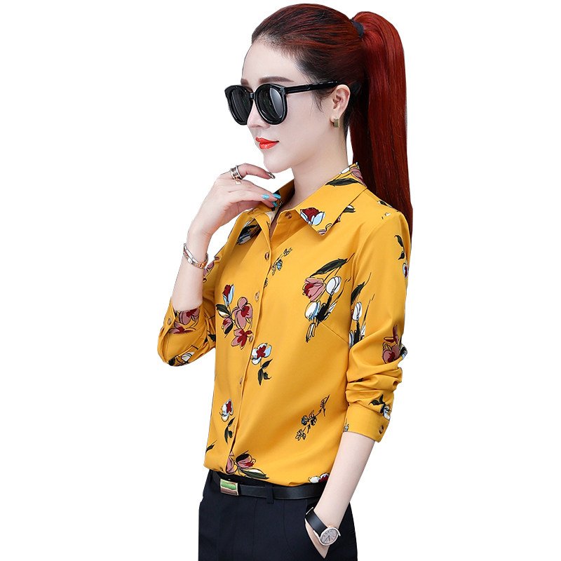 气质碎花雪纺女2022年百搭显瘦衬衫 夏采芙衬衫