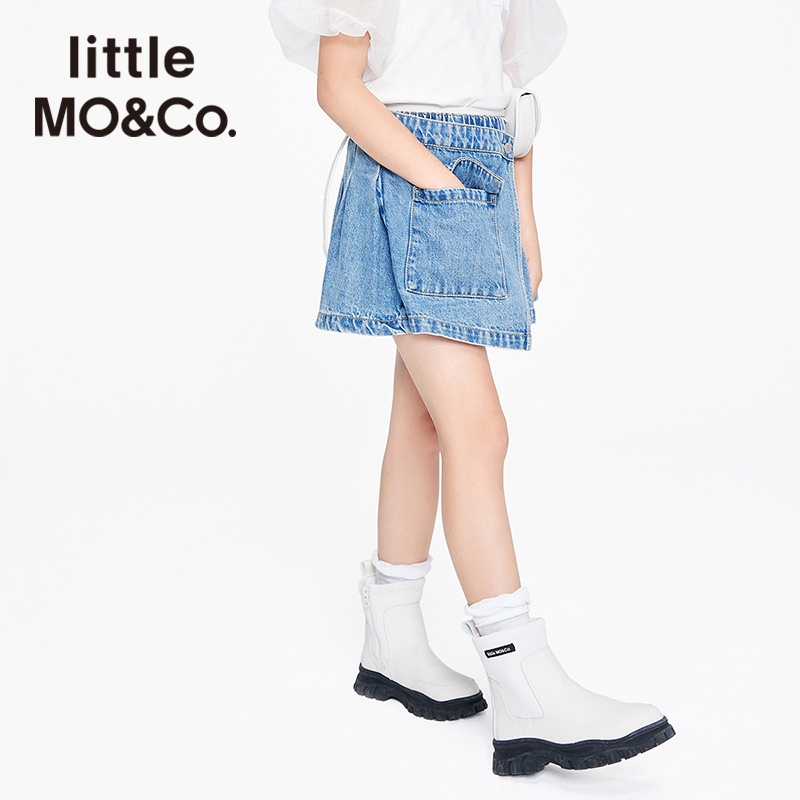 little moco童装夏装女童纯棉牛仔裙半身裙短裙儿童裙子裤裙大童