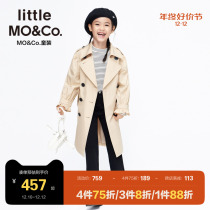 little moco child clothing spring autumn dress girl Yingren wind in long style coat jacket children CUHK children