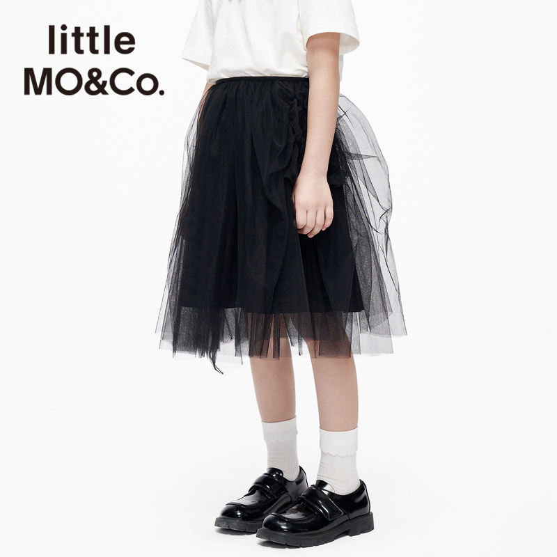 little moco童装女童蓬蓬裙网纱半身裙中长款小女生儿童裙子半裙