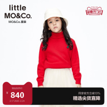50% Mountain cashmere little-moco child clothing winter new male and female child high collar sweater children with undershirt cashmere
