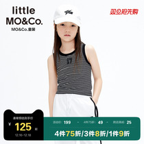 little moco children dress 23 summer fit new girl striped vest elastic sleeveless t-shirt KBC2VET014