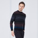 Aogu's new striped thick pullover round neck wool shirt