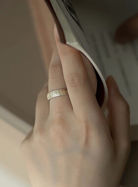 陈银匠9999纯银铜钱戒指男女款国风轻奢心经钱币指环马年礼物